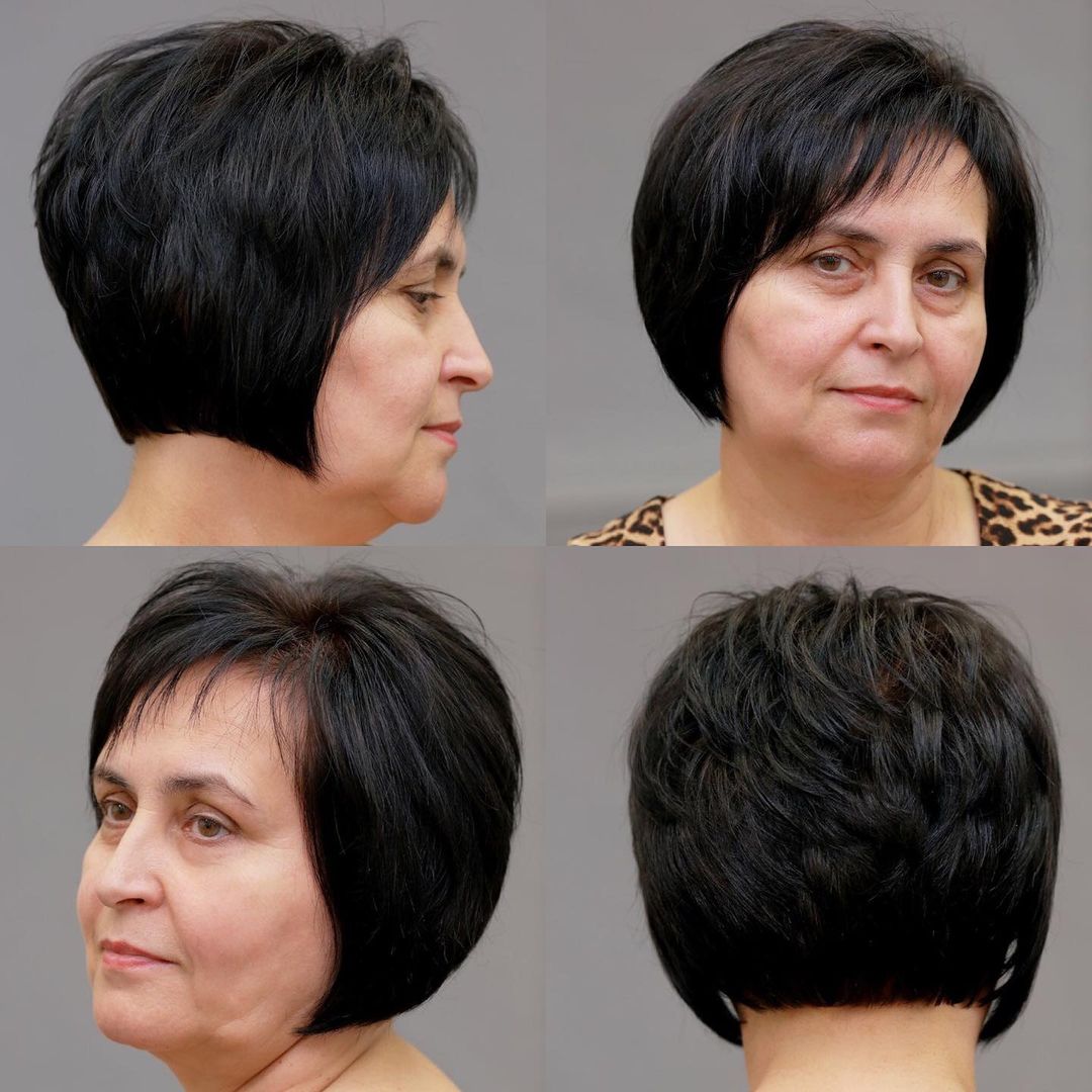 Dark haircuts for ladies over 60: 15 ideas that will correct the image