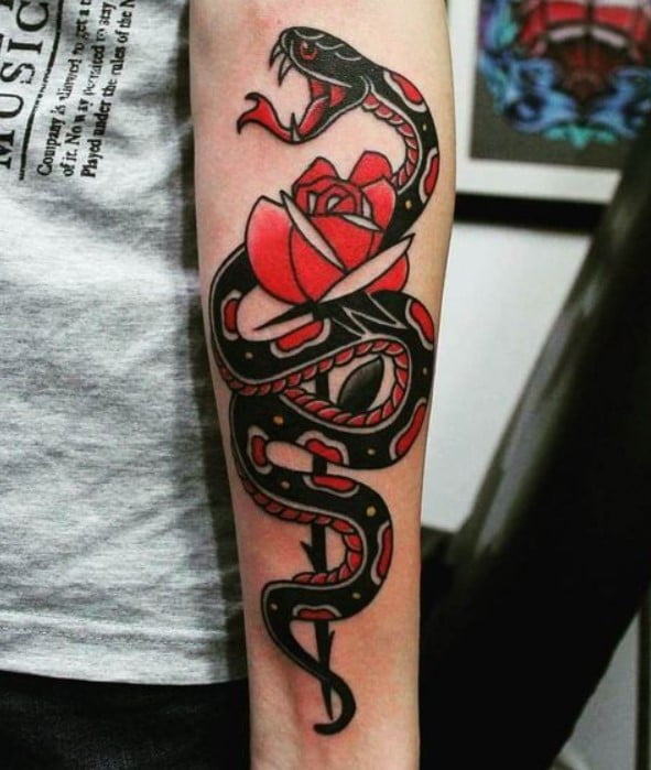 Old-school snake on the arm