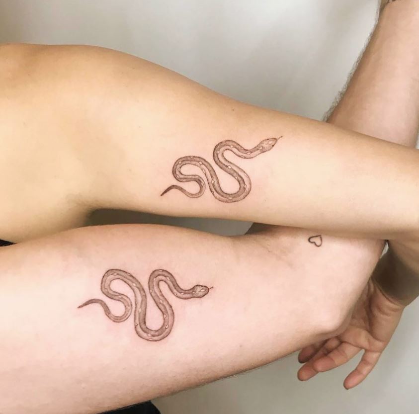 Discreet snake tattoo on arm 