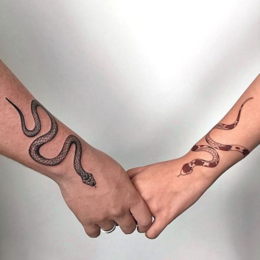 Snake tattoo for a couple 