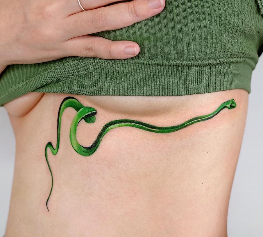 Green snake tattoo 