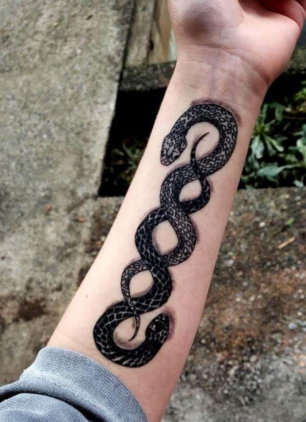 Twisted Snake Duo Tattoo